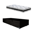Ver imagem 2 de Cama Base Box Baú Solteiro Super Confort Suede Preto + Colchão Solteiro Super Confort D33 24x88x188