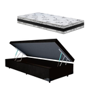 Ver imagem 1 de Cama Base Box Baú Solteiro Super Confort Suede Preto + Colchão Solteiro Super Confort D33 24x88x188