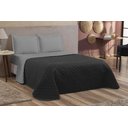 Ver imagem 1 de Colcha Preta/cinza 3 Peças Casal Queen + Fronhas Dupla Face