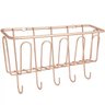 Suporte Cesta Multiuso Ganchos Pendurar Utensílios Rosê Gold - 5