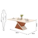 Ver imagem 3 de Conjunto Sala de Jantar Mesa Zafira 200x100cm Tampo Chanfrado Curvo e 8 Cadeiras Nara