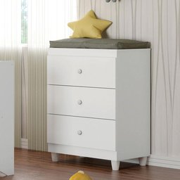 Cômoda Infantil Gutti Flex com 3 Gavetas - Branco - 1