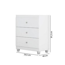 Cômoda Infantil Gutti Flex com 3 Gavetas - Branco - 5