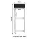 Ver imagem 3 de Porta Geladeira 1 Porta Basculante Branco/Preto Glamy Madesa