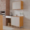 Ver imagem 2 de Balcão com Aéreo Aurea 80 Cm com 4 Portas Cinamomo/off White