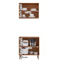 Ver imagem 3 de Balcão com Aéreo Aurea 80 Cm com 4 Portas Cinamomo/off White