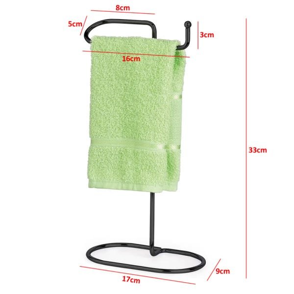 Suporte Porta Toalhas Bancada Lavabo Toalheiro Preto Black - 2