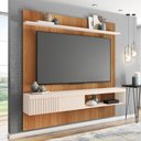 Ver imagem 4 de Painel Selina Ripado 180cm para Tv até 65 com Porta de Correr e Prateleira Mdp Freijo/offwhite G11 -