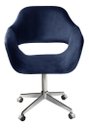 Ver imagem 1 de Cadeira Para Escritório E Home Office Zara Base Giratória - Suede Azul Marinho