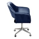 Ver imagem 2 de Cadeira Para Escritório E Home Office Zara Base Giratória - Suede Azul Marinho