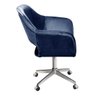 Cadeira Para Escritório E Home Office Zara Base Giratória - Suede Azul Marinho - 2