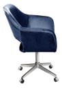 Ver imagem 2 de Cadeira Para Escritório E Home Office Zara Base Giratória - Suede Azul Marinho