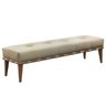 Recamier London Luxo Madeira Maciça Tecido Linho Bege - 1