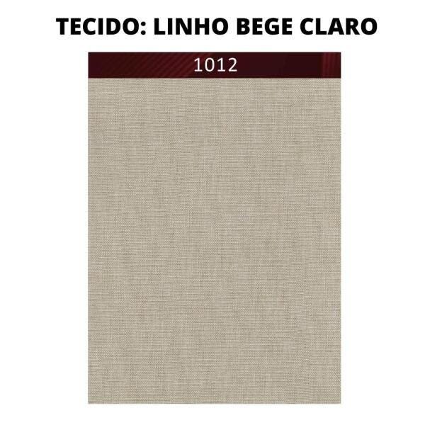 Recamier London Luxo Madeira Maciça Tecido Linho Bege Claro - 3