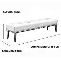 Recamier London Luxo Madeira Maciça Tecido Linho Bege Claro - 4