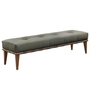 Recamier London Luxo Madeira Maciça Tecido Linho Cinza