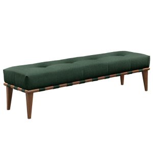 Recamier London Luxo Madeira Maciça Tecido Veludo Verde