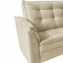 Ver imagem 4 de Sofá Alice 2 Lugares Fixo 140cm Bege Suede Premium Compacto para Apartamento