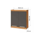 Ver imagem 5 de Armário Aéreo P- Cozinha Burguesa Premium C- 2 Portas 80cm Freijó-branco - Nesher