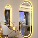 Ver imagem 2 de Espelho Oval Led Touch 170x70cm Jateado Polido Corpo Inteiro Iluminação Banheiro Quarto Closet Sala