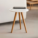 Ver imagem 3 de Mesa Decorativa Lateral com Pés Palito Retro Decoração de Apoio Cabeceira para Sala Quarto