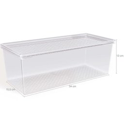 Kit 4 Organizadores de Geladeira Caixas Organizadoras Cozinha com Tampa Transparentes Uz - 7