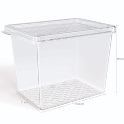 Kit 4 Organizadores de Geladeira Caixas Organizadoras Cozinha com Tampa Transparentes Uz - 5