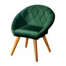 Kit 2 Poltronas Estofada Decorativa Canastra em Veludo Pé Madeira Maciça - Verde - 3