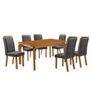 Ver imagem 2 de Mesa de Jantar Liz 180cm Tampo MDF Laminado Canto Copo com 6 Cadeiras Lorena