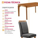 Ver imagem 7 de Mesa de Jantar Liz 180cm Tampo MDF Laminado Canto Copo com 6 Cadeiras Lorena
