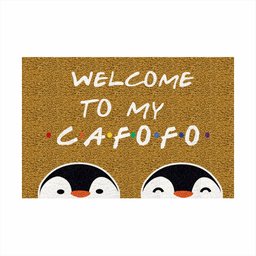 Tapete Capacho Divertido Welcome To My Cafofo Pinguins Lgbt.:ouro - 2