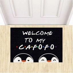 Tapete Capacho Divertido Welcome To My Cafofo Pinguins Lgbt.:ouro - 5