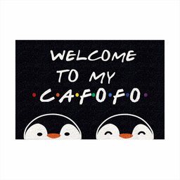 Tapete Capacho Divertido Welcome To My Cafofo Pinguins Lgbt.:ouro - 6