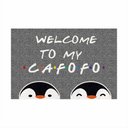 Ver imagem 4 de Tapete Capacho Divertido Welcome To My Cafofo Pinguins Lgbt.:ouro