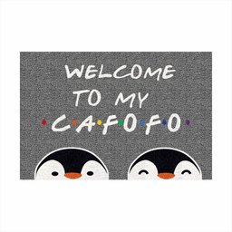 Tapete Capacho Divertido Welcome To My Cafofo Pinguins Lgbt.:ouro - 4
