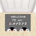 Ver imagem 3 de Tapete Capacho Divertido Welcome To My Cafofo Pinguins Lgbt.:ouro