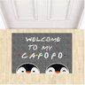 Tapete Capacho Divertido Welcome To My Cafofo Pinguins Lgbt.:ouro - 3