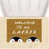 Tapete Capacho Divertido Welcome To My Cafofo Pinguins Lgbt.:ouro - 1