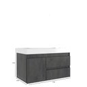 Ver imagem 2 de Gabinete para Banheiro 50cm x 79cm Califórnia 80 Preto/Carbono