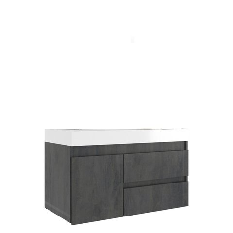 Gabinete para Banheiro 50cm x 79cm Califórnia 80 Preto/Carbono