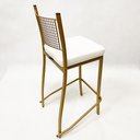 Ver imagem 5 de Kit 2 Peças Banqueta Média para Bancada Empilhável cor Dourado Fosco assento branco Altura 65cm