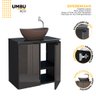 Gabinete para Banheiro em Aço C/ Tampo de Vidro Umbu Preto Sem Cuba Porta de Vidro - Cozimax - 3