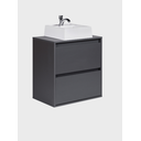 Ver imagem 7 de Gabinete para Banheiro com Cuba e Espelho Redondo 60cm Mdf Grafite Dubai - On Móveis