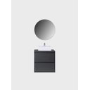 Ver imagem 4 de Gabinete para Banheiro com Cuba e Espelho Redondo 60cm Mdf Grafite Dubai - On Móveis