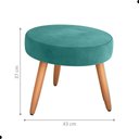 Ver imagem 3 de Jogo de Poltronas e Puff Renoir Veludo Espuma D20 Apoio para Os Braços Verde Menta 2 Poltronas e 1