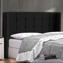 Ver imagem 1 de Cabeceira Cama Box Casal Queen Size Gioconda 160cm com Frame Veludo Preto - Abmaza
