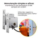 Ver imagem 5 de Par Fechadura Auxiliar 1004 Roseta Quadrada Inox Stam