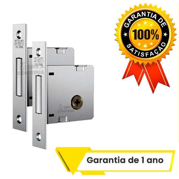 Par Fechadura Auxiliar 1004 Roseta Quadrada Inox STAM - 6