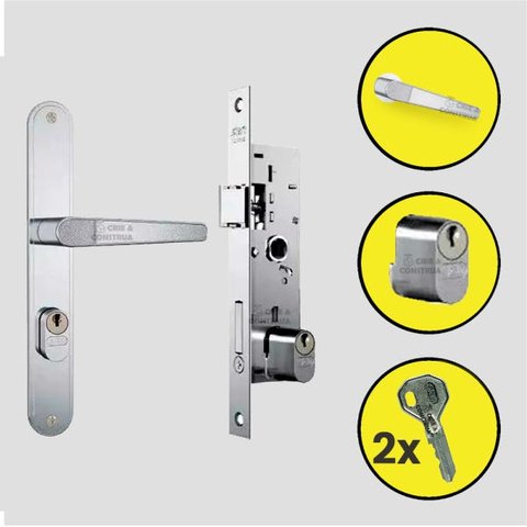 Fechadura Externa 501-502/33 Espelho inox Cromada