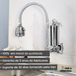 Torneira Cozinha Com Filtro Gourmet Parede Articulada - 2